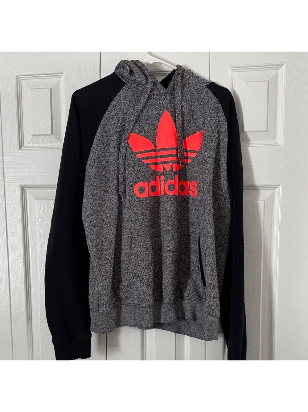 Adidas Wonens Gray and Black Hoodie with Iconic Logo Size XL